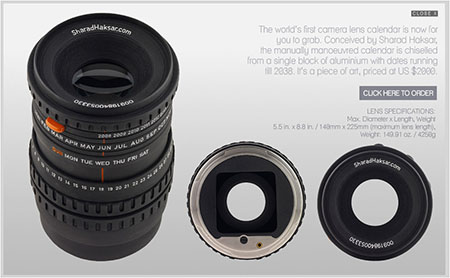 Camera Lens Calendar